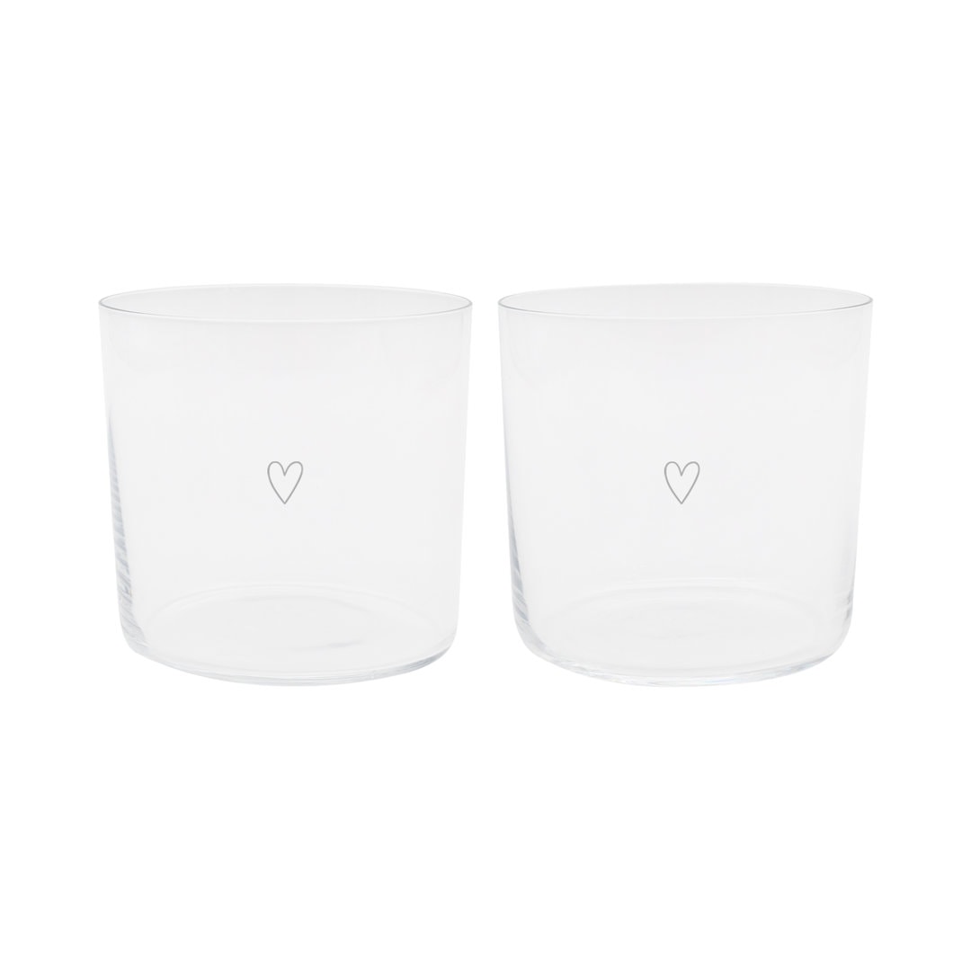 eulenschnitt trinkglas „herz“ weiß