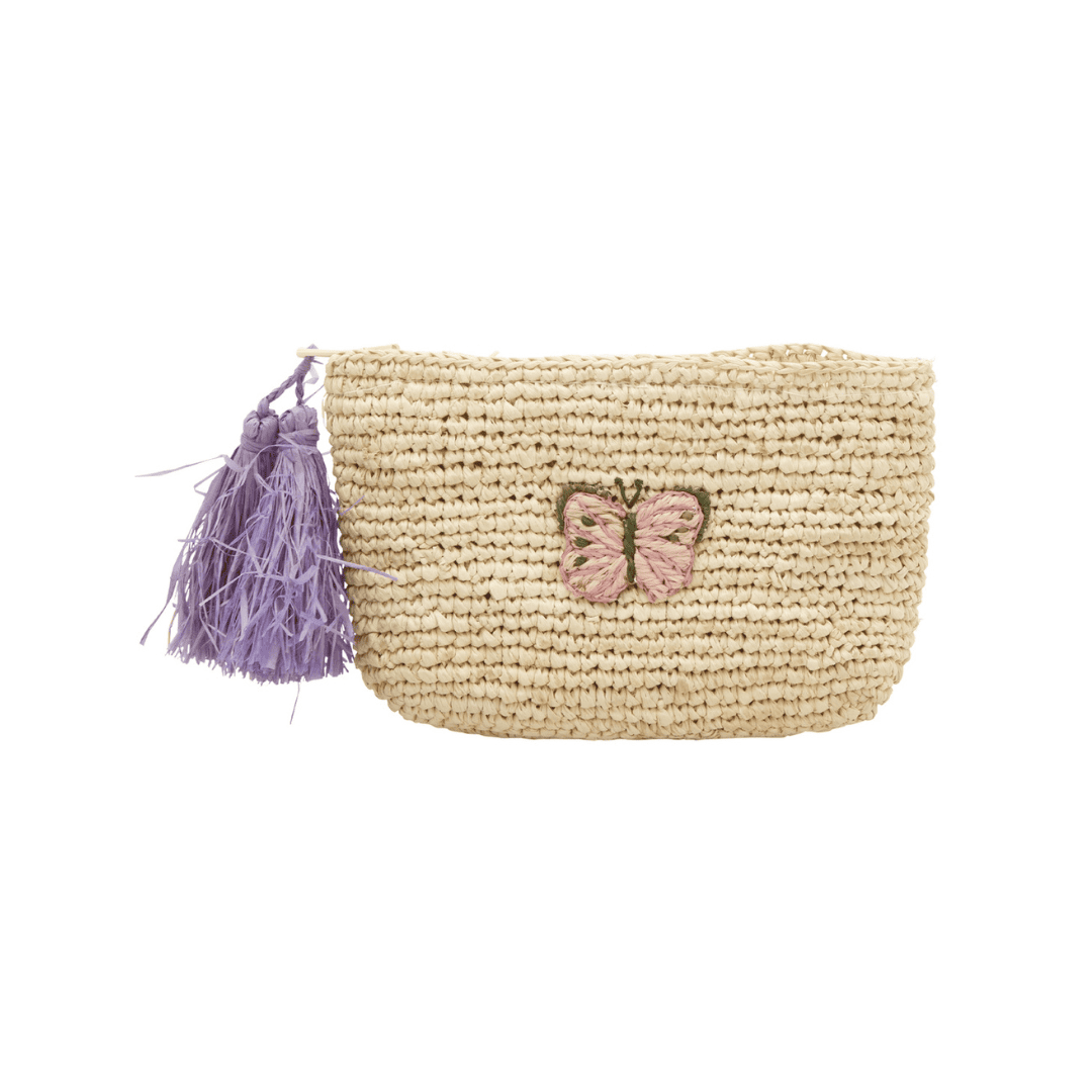 rice kleine raffia-geldbörse, tea