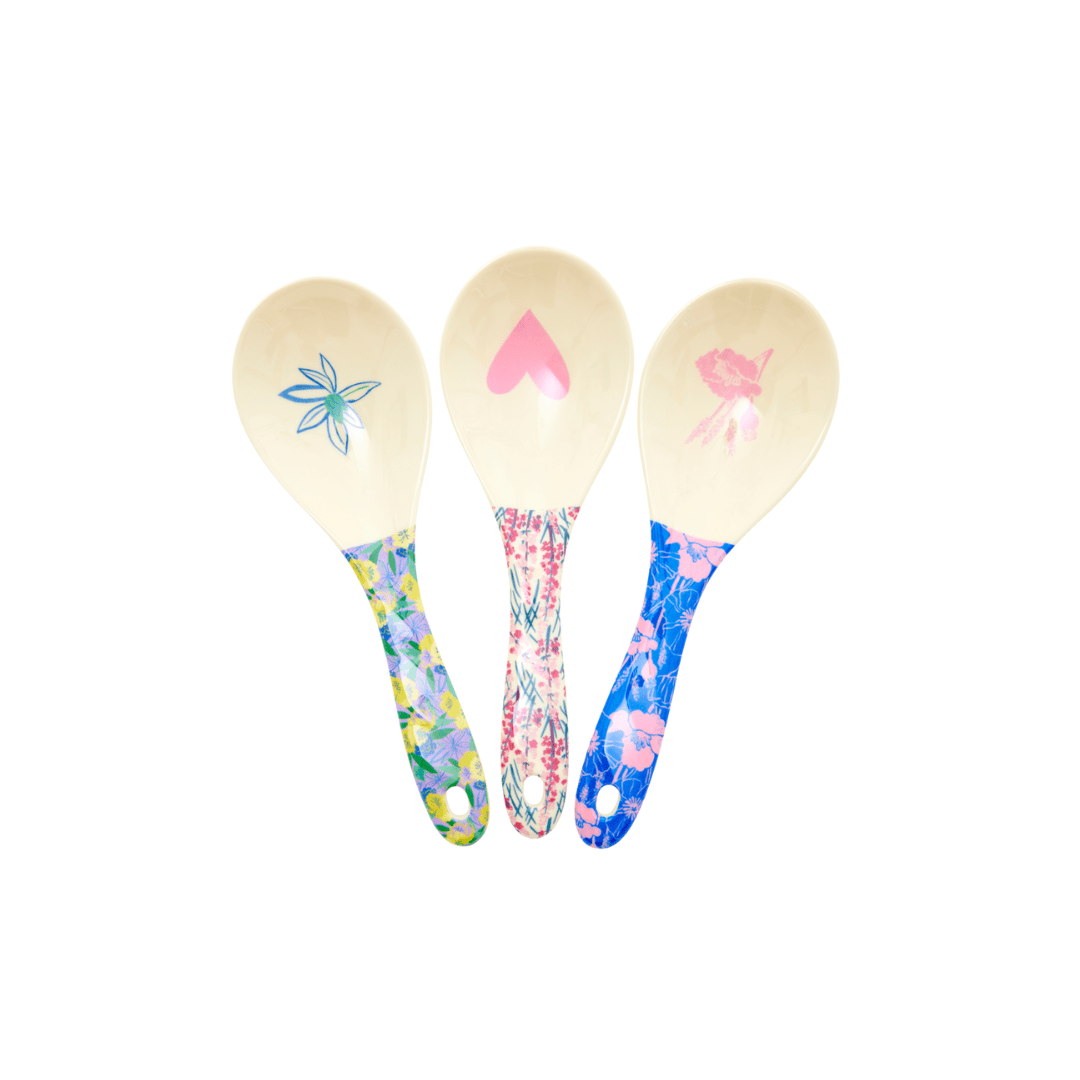 rice salat-löffel "flower me happy", diverse prints - lavendel
