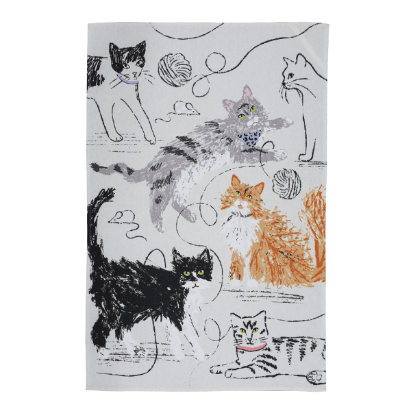 ulster weavers geschirrtuch "feline friends"